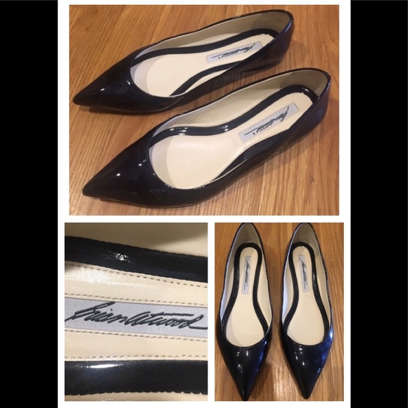 Brian Atwood Shoes - Brian Atwood Black Patent Leather Flats 38